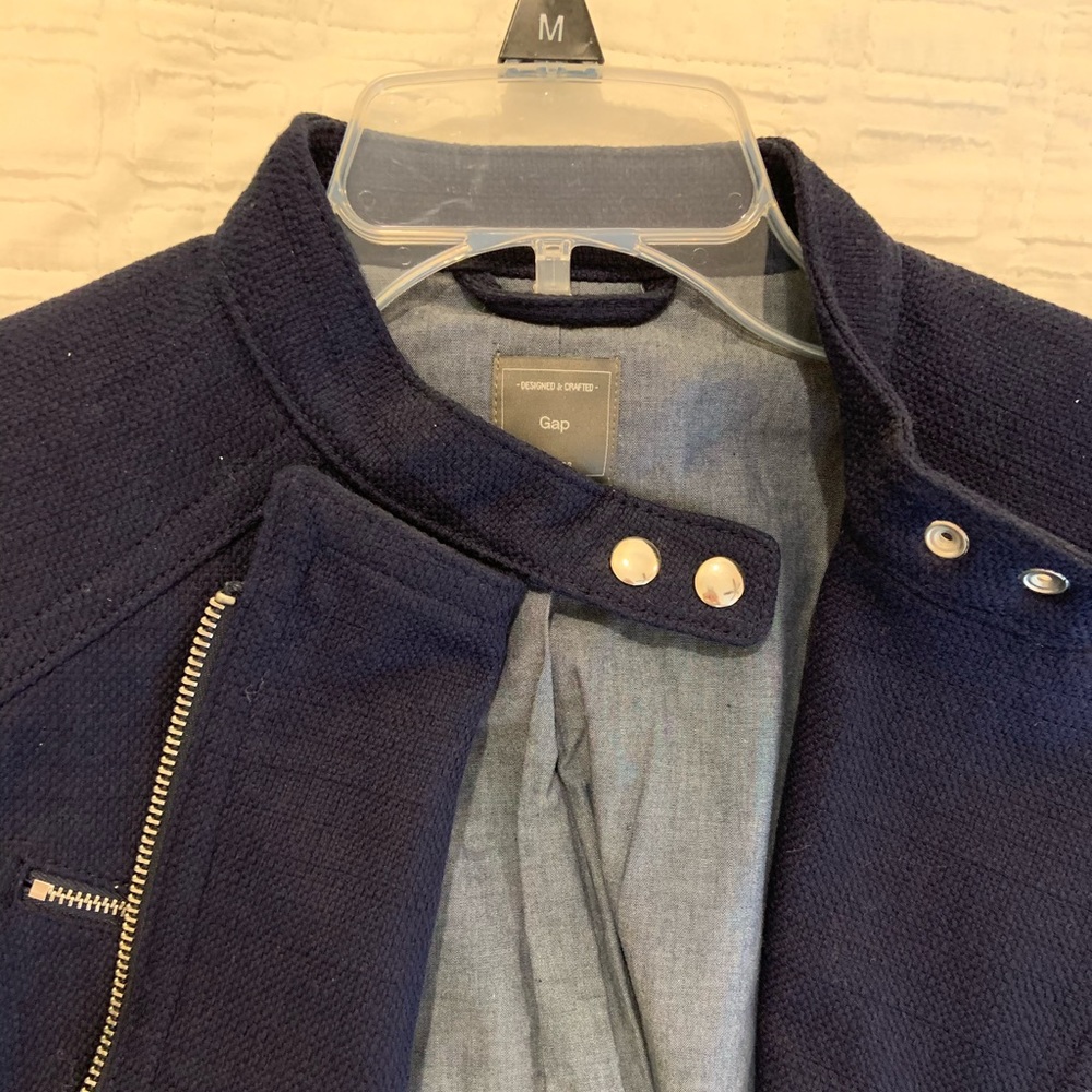 Navy Tweed Moto Jacket